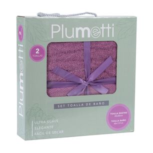 Set 2 Toallas Colorix 380 Grs Caja / Morado Plumetti