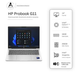 Notebook Hp 440 G11 Ultra 7 Npu/ai Boost 16gb 256gb Edici&oacute;n Exclusiva Win Office Reacondicionado