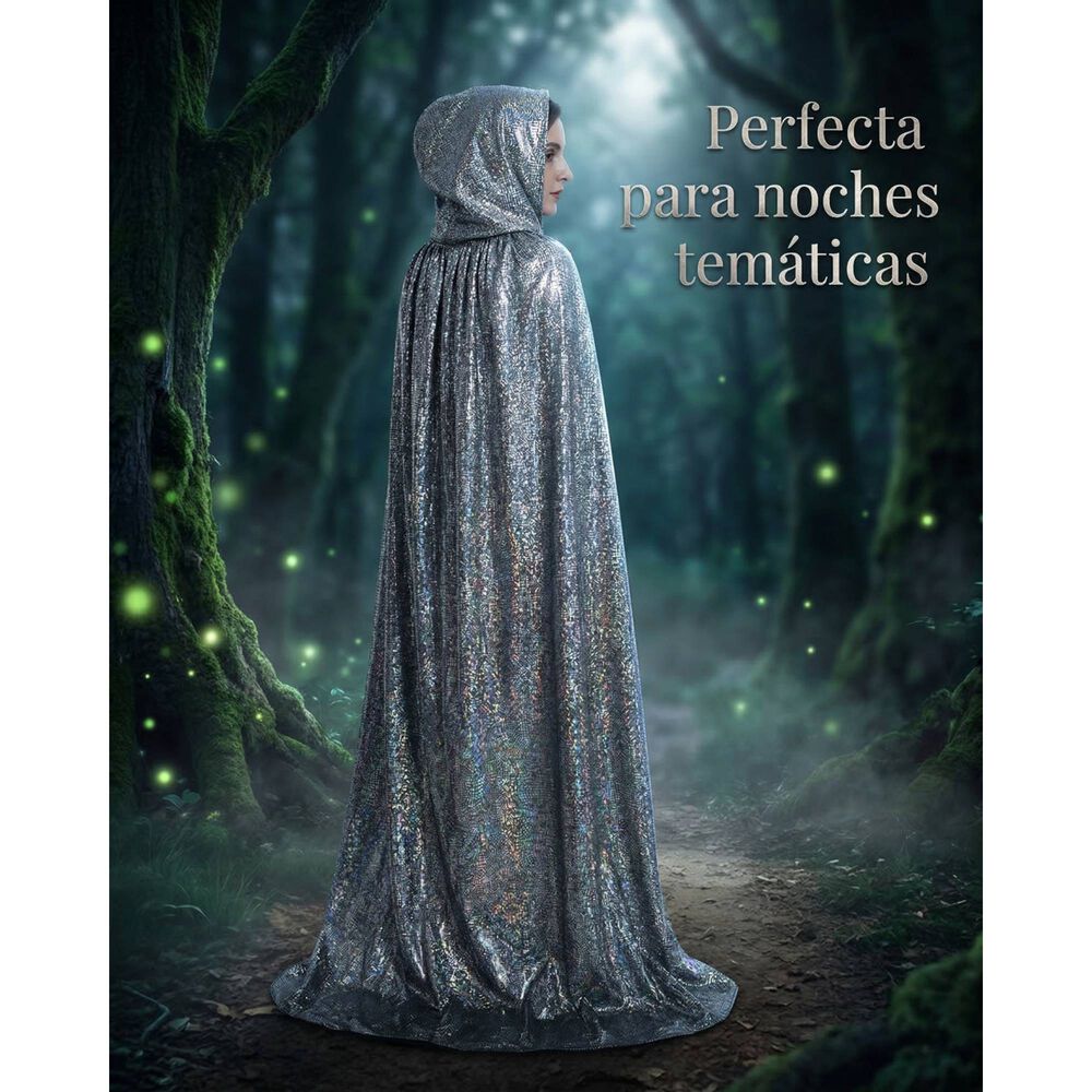 Capa Glitter Brillante Con Capucha Para Cosplay Y Disfraz image number 27.0