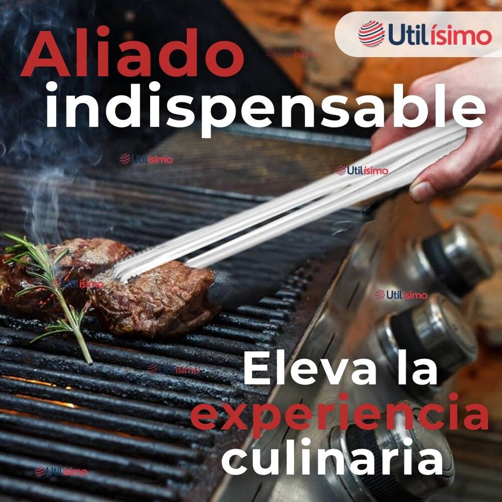 Pinzas Para Parrilla Y Cocina Acero Inoxidable Mango Madera image number 4.0