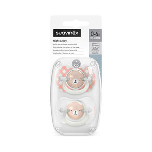 Chupete Noche Y D&iacute;a Fisiol&oacute;gico Silicona 0/6m 2u Wild Rosa