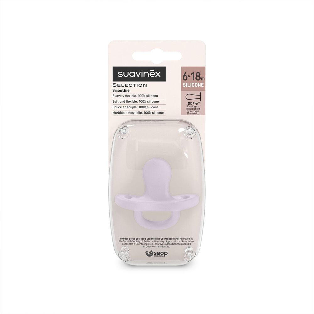 Chupete Todosilicona Fisiol&oacute;gico 6/18m Sx Pro Soft Morado image number 2.0