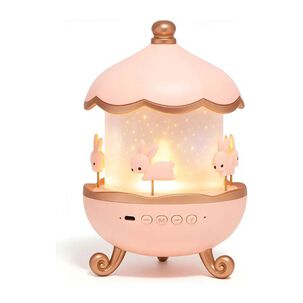 L&aacute;mpara Proyector Carrusel Conejo Luz Led Musical Ni&ntilde;os