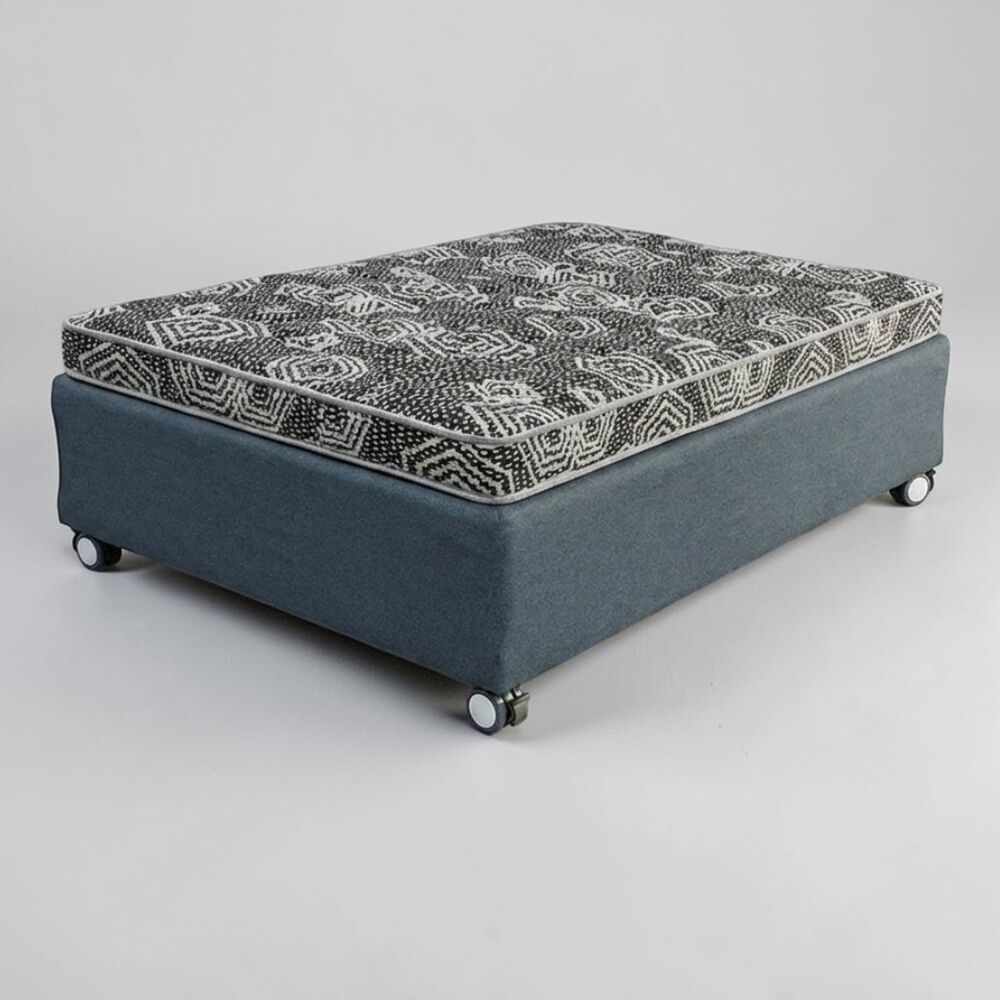 Cama 1.5 Plaza Box 30 Cm L180 Cm + Colchon Modelo Ideal - Rueda Logo (gris) image number 1.0