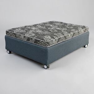 Cama 1.5 Plaza Box 30 Cm L180 Cm + Colchon Modelo Ideal - Rueda Logo (gris)