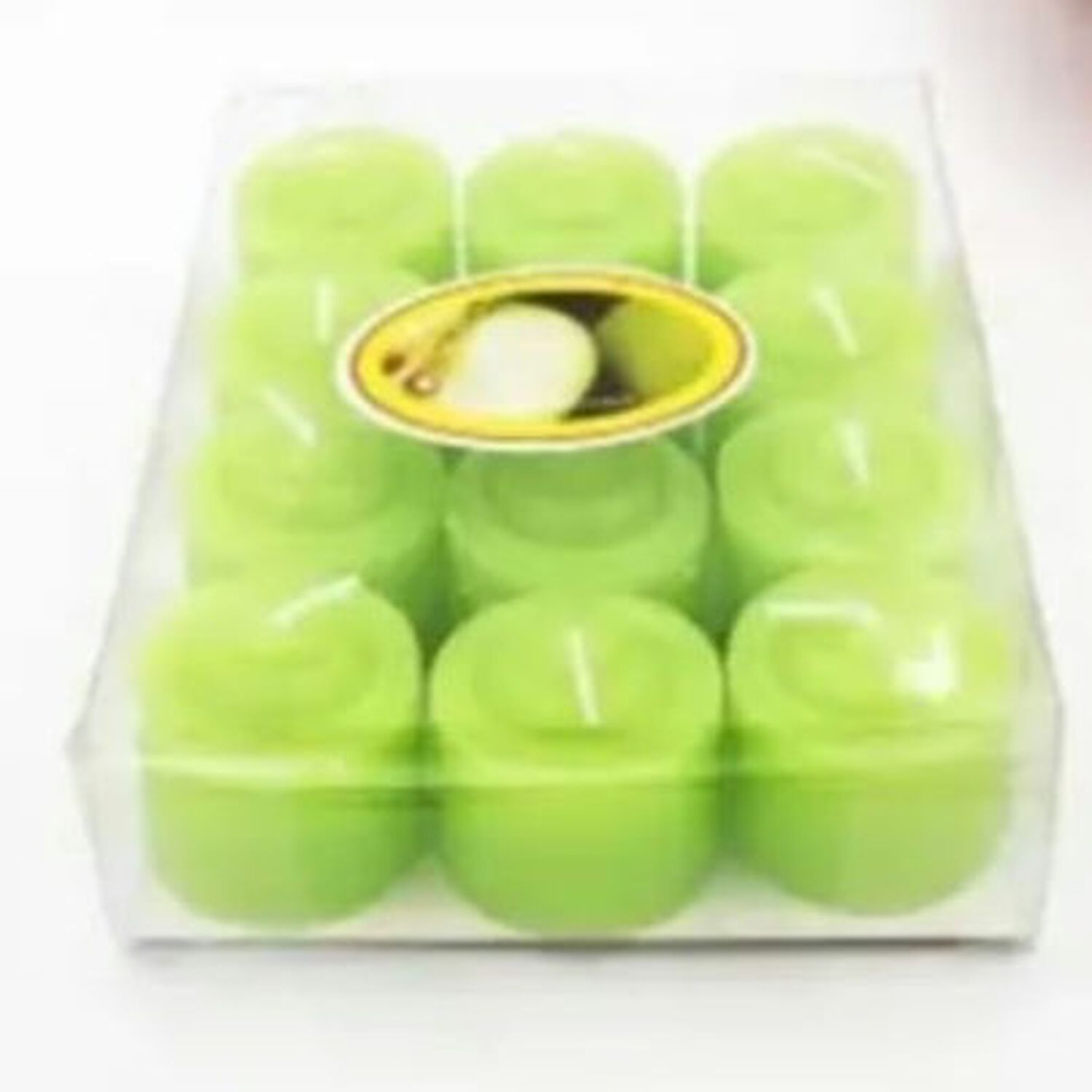 Pack De 12 Velas Verdes Arom&aacute;ticas 3.5 X 3.5 Cm image number 0.0