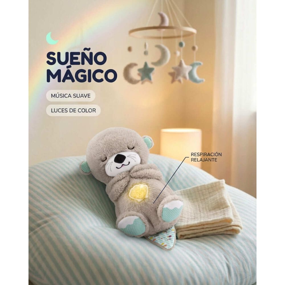 Peluche Nutria Respiraci&oacute;n Relajante Musical Con Luces Bebe image number 11.0