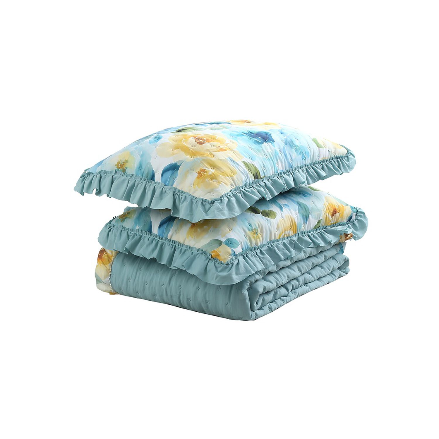 Quilt Andes Ruffles Aqua 2 Plazas image number 2.0