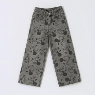Jeans Ni&ntilde;a Palazzo Full Print Minnie Gris Disney