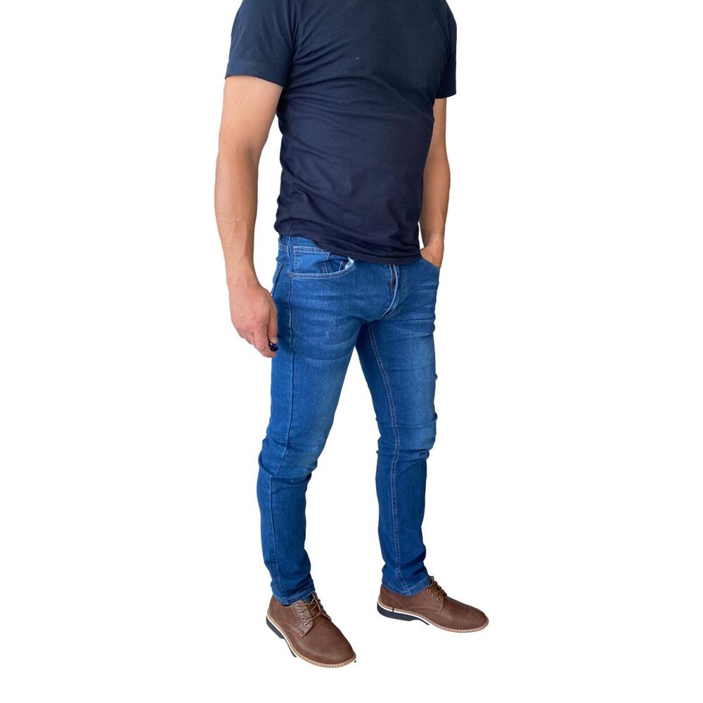 Jeans Hombre Elasticados Slim Azul image number 4.0