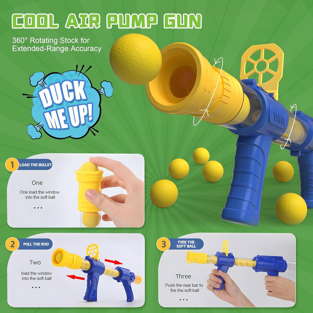 Lanzador Pistolas Pelotas Tiro Al Blanco Pato Juguete Ni&ntilde;os image number 1.0