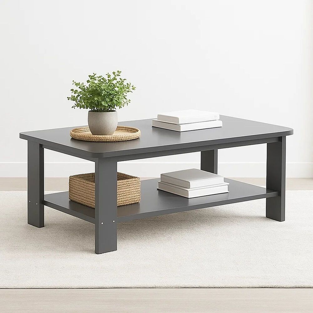 Mesa De Centro Gris 100x50 - Dise&ntilde;o Moderno En Mdf image number 9.0