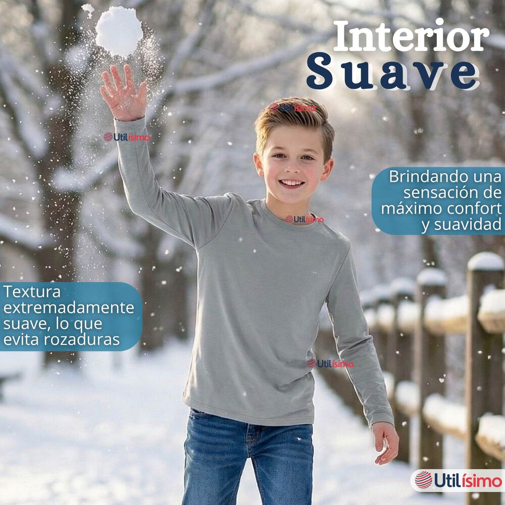 Pack 3 Poleras Camisetas Polar Primera Capa Cuello Redondo Manga Larga Colores Surtido Ni&ntilde;o image number 6.0