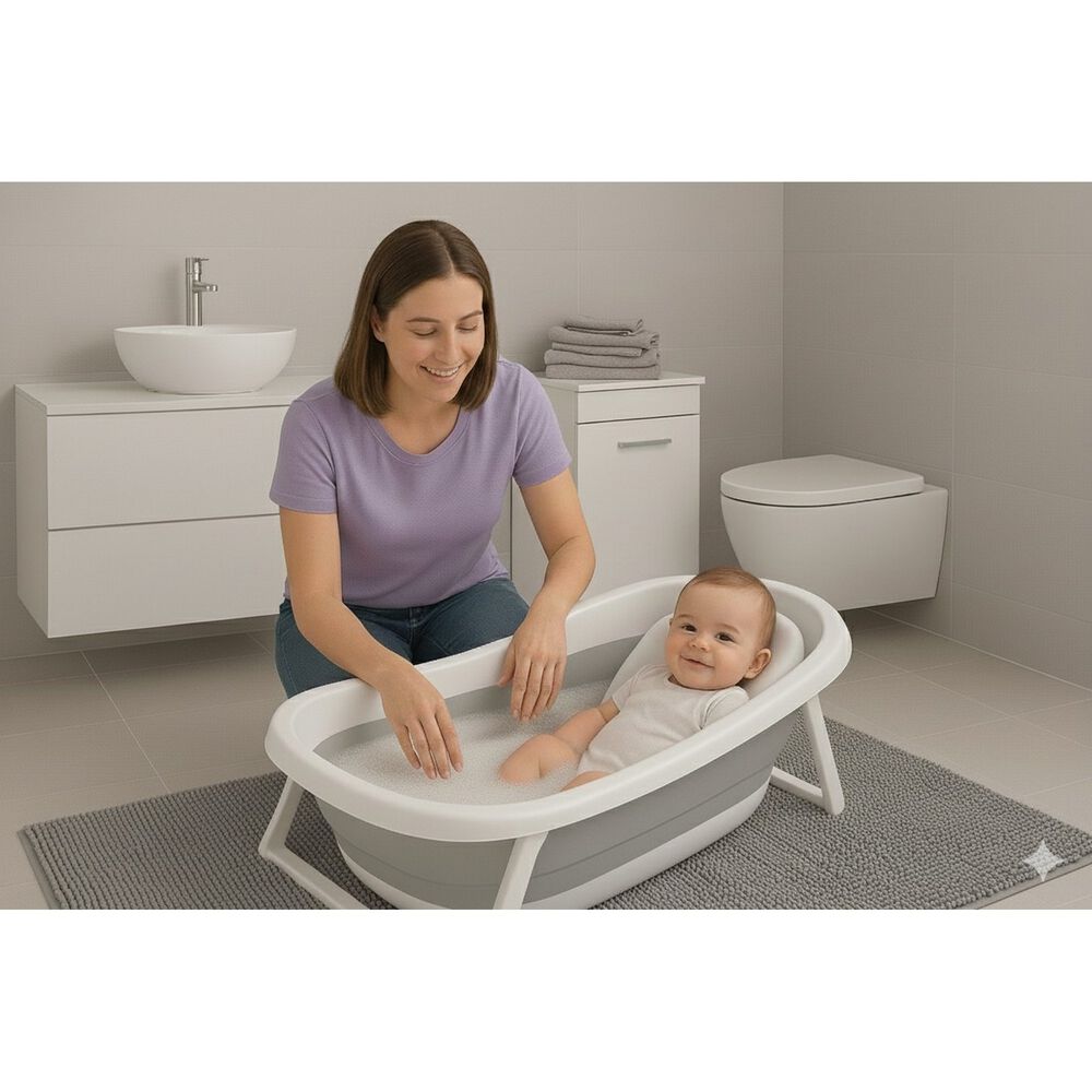 Ba&ntilde;era Plegable Splashy Grey + Soporte Ergon&oacute;mico image number 1.0