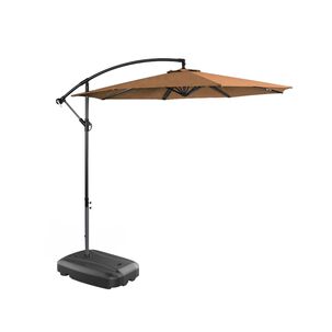 Quitasol Lateral Caf&eacute; Oscuro + Base De 60 Litros Pvc Ruedas