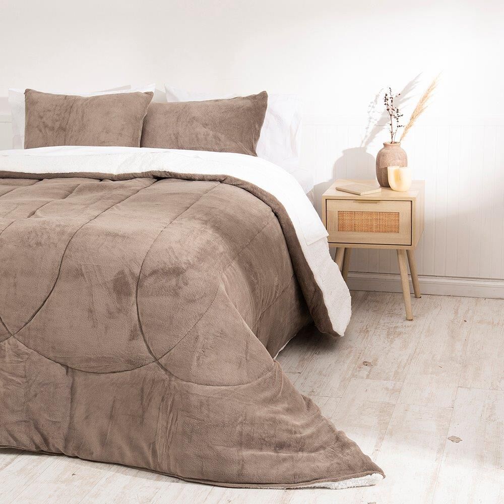 Plumon Coral Sherpa Super King Taupe image number 3.0