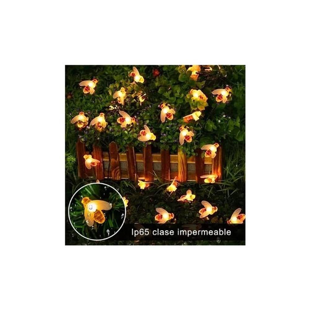 Cadena De Luces Solares De 30 Ledes Para Exterior Jard&iacute;n Luces Abeja image number 7.0