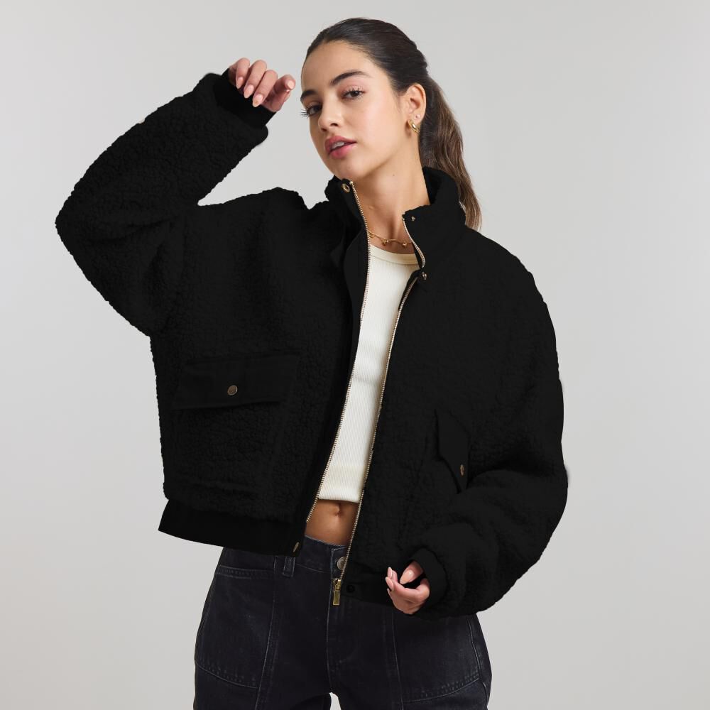Chaqueta Corderito Regular Cuello Alto Mujer Freedom image number 0.0