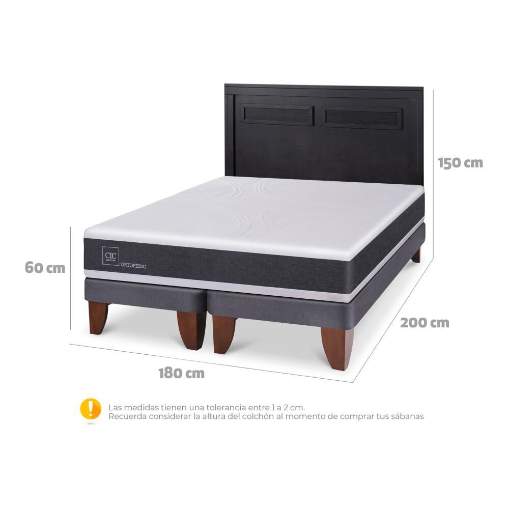 Cama Europea Cic Ortopedic / King / Base Dividida + Respaldo image number 4.0