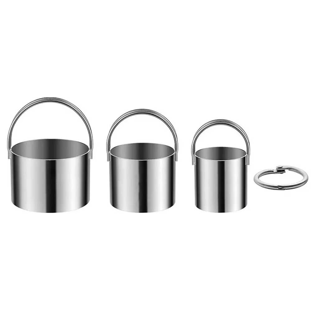 3 Moldes Cortador De Galletas Redondo Con Asas De Acero Inoxidable image number 0.0