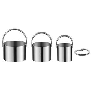 3 Moldes Cortador De Galletas Redondo Con Asas De Acero Inoxidable