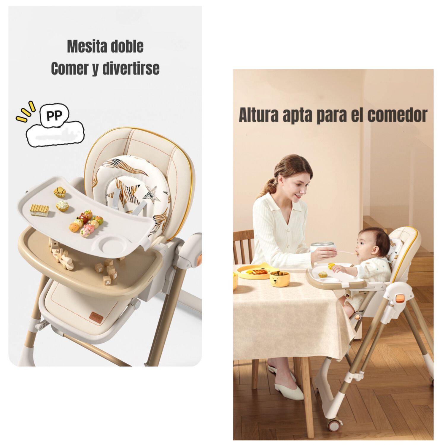 Silla De Comer Columpio 2 En 1 Lubabycas Rosada image number 3.0