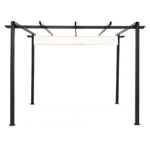 Pérgola Cavancha Con Tela Retráctil 3x3mt Marfil