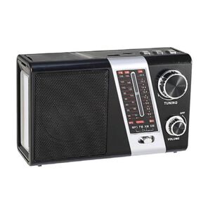 Radio Portatil Panel Solar Led Usb Am Sw Fm Negro