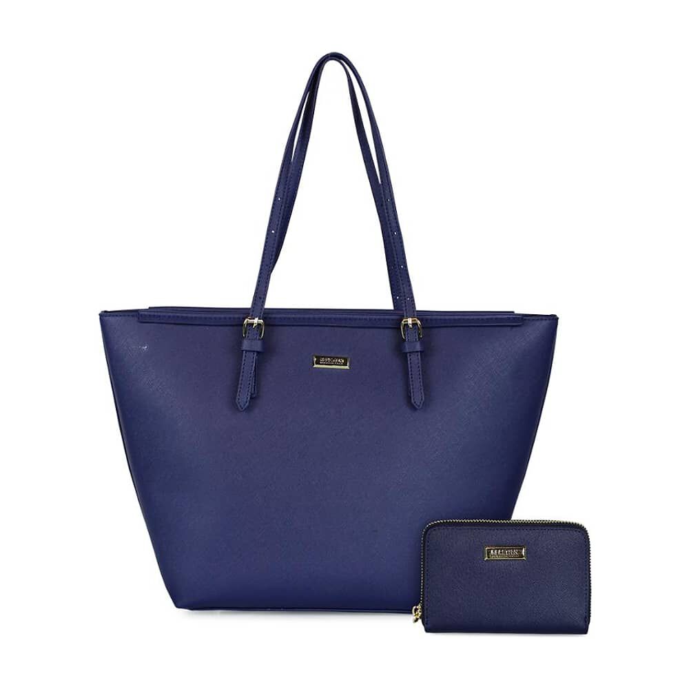 Cartera Tempo + Billetera Trifold Azul Oscuro Kenneth Cole image number 0.0