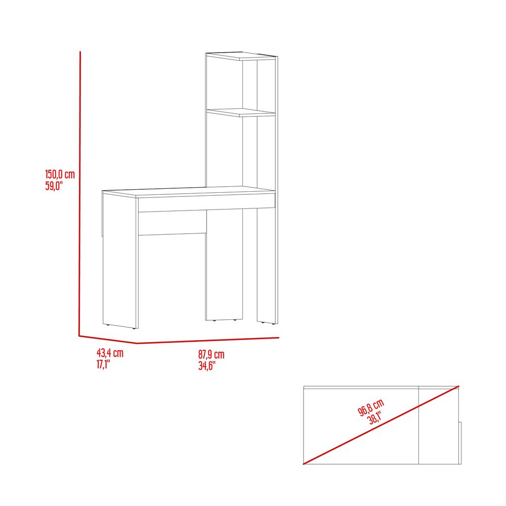 Escritorio Biblioteca Cafe Claro Y Negro image number 8.0