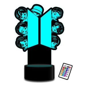 Lámpara 3d Bts Bts21 Control Remoto Estoykuku Modelo B