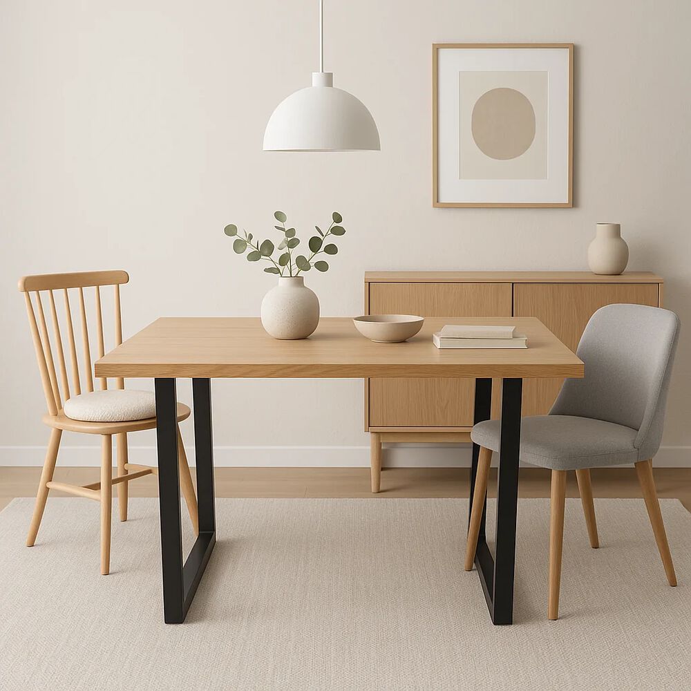 Mesa De Comedor Estilo Industrial 140x90 - Madera Clara image number 2.0