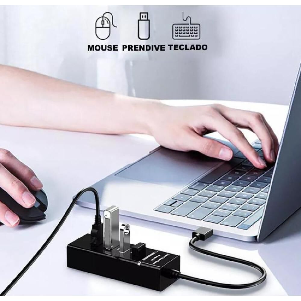 Hub 4 Puertos Multi Usb 3.0 Indicador Luz Led Adaptador image number 5.0