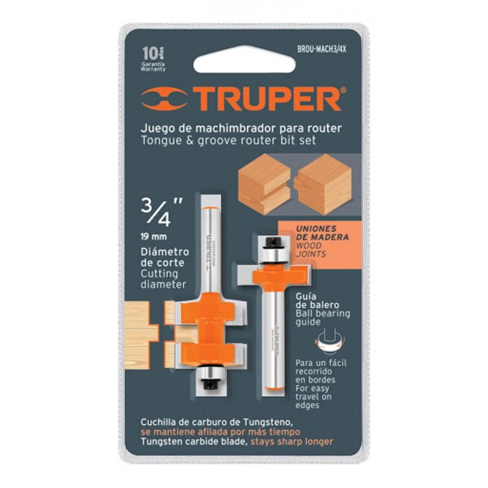 Set De Fresas Para Ensamble Madera 3/4" - Truper image number 1.0