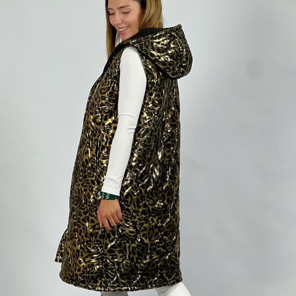 Parka Acolchada Sin Mangas Brillante Print image number 3.0