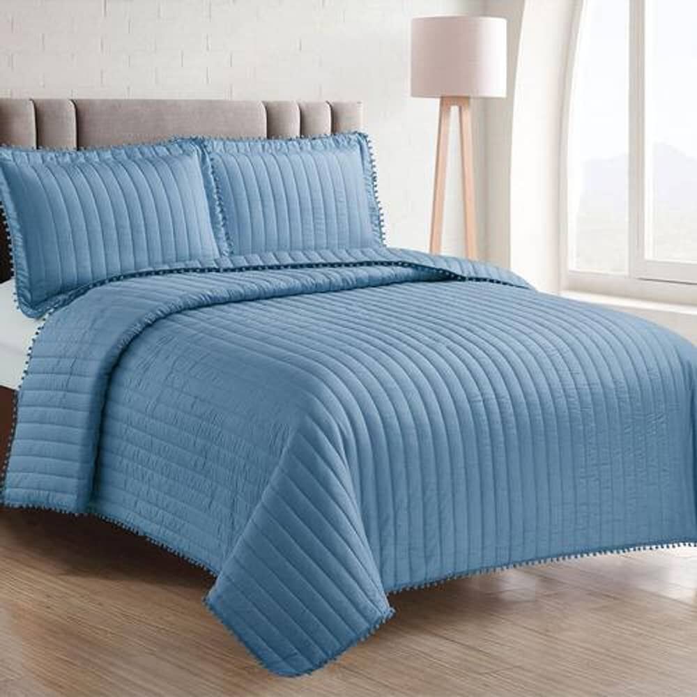 Quilt Andes Pom Pom Azul 1.5 Plazas image number 0.0