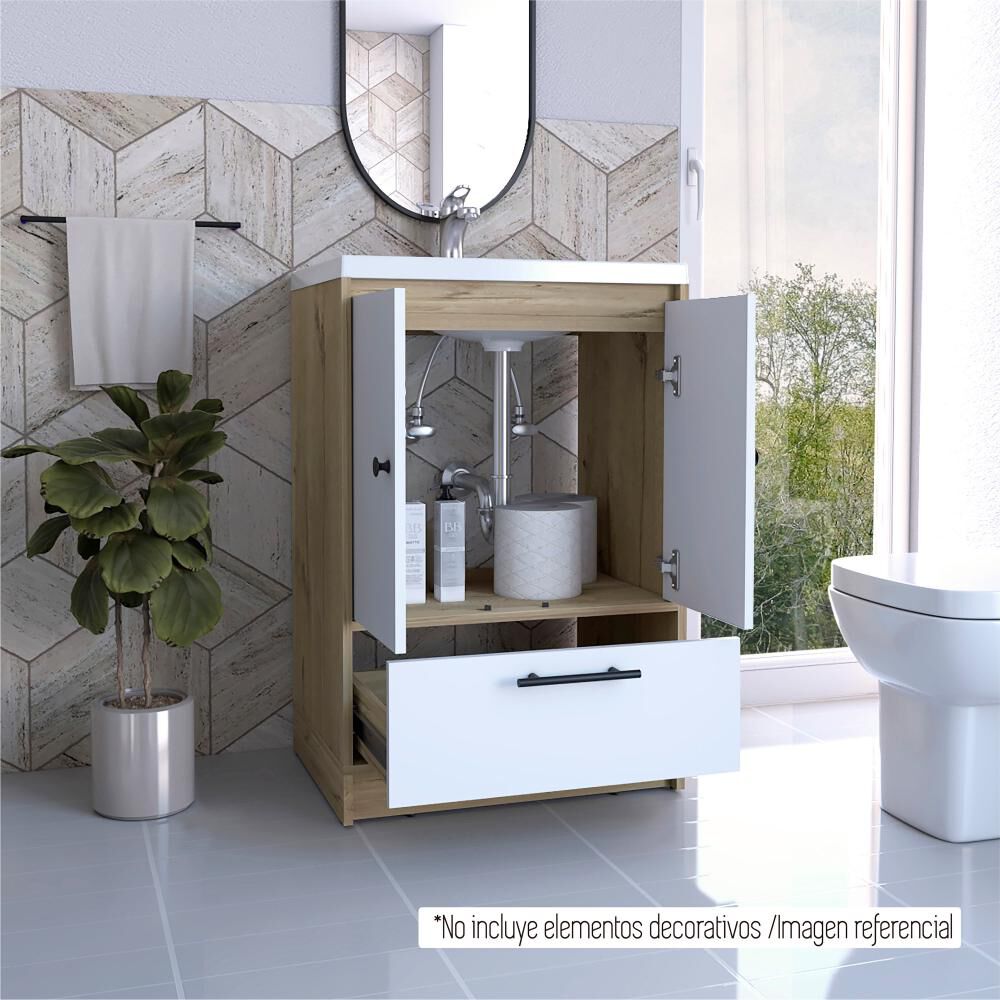 Mueble Lavamanos Tuhome Lavamanos Bath Bi Color / 2 Puertas / 1 Cajón image number 1.0