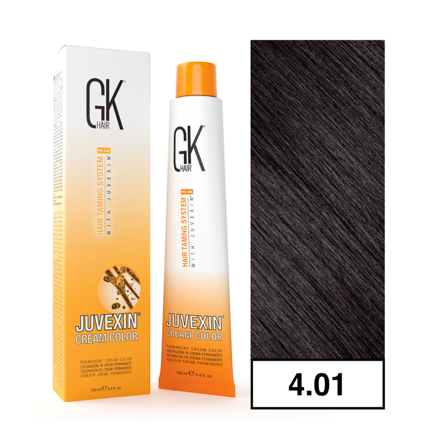 Gkhair - Tintura Cream Color Permanente Vegana 100ml + Oxidante - 4.01 Casta&ntilde;o Fr&iacute;o image number 0.0