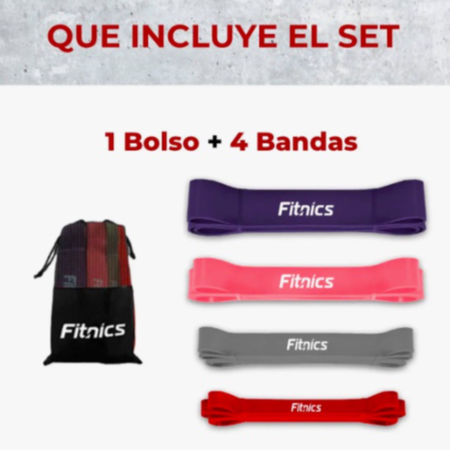 Bandas Elasticas Resistencia Set 4 Latex image number 2.0