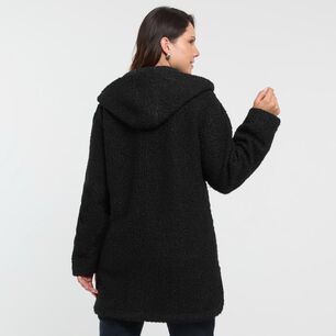Chaqueta Abotonada Regular Cuello Alto Con Capucha Mujer Sexy Large