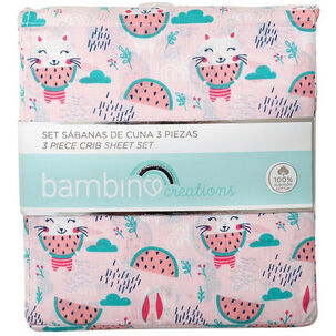 Set Sabanas De Cuna Bambino Conejo Rosado