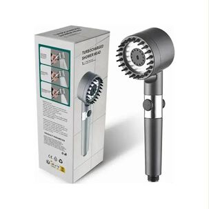 Set Cabezal Ducha Turbo Filtro Masajeador Alta Presi&oacute;n
