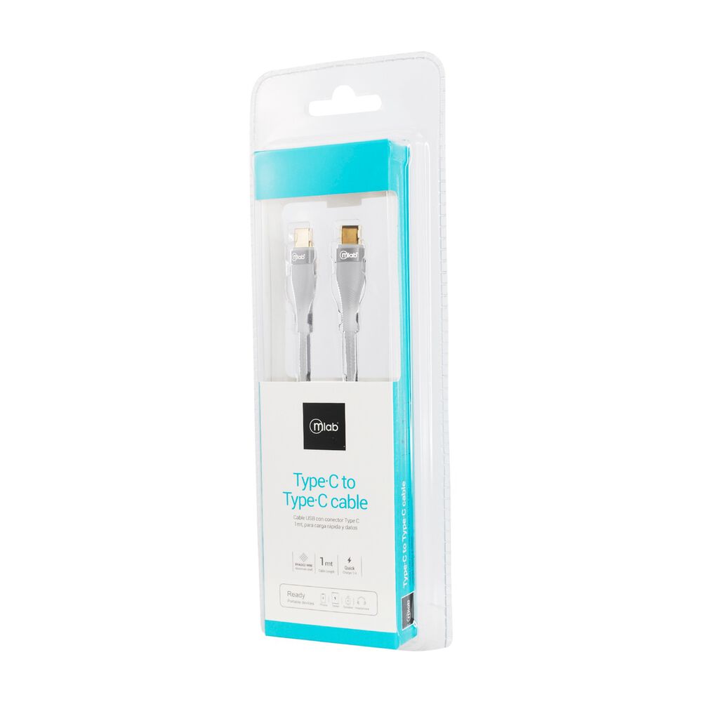 Cable Usb Tipo C A Tipo C De 1m Gris - Mlab image number 1.0