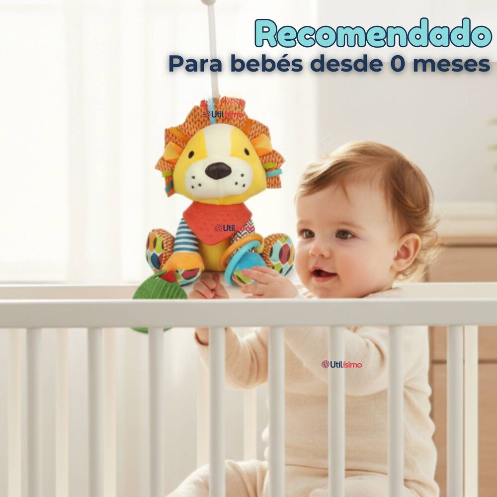 Juguete Peluche Animales Sensorial Con Mordedor Y Sonajero Dise&ntilde;o Le&oacute;n Ni&ntilde;a Y Ni&ntilde;o image number 3.0