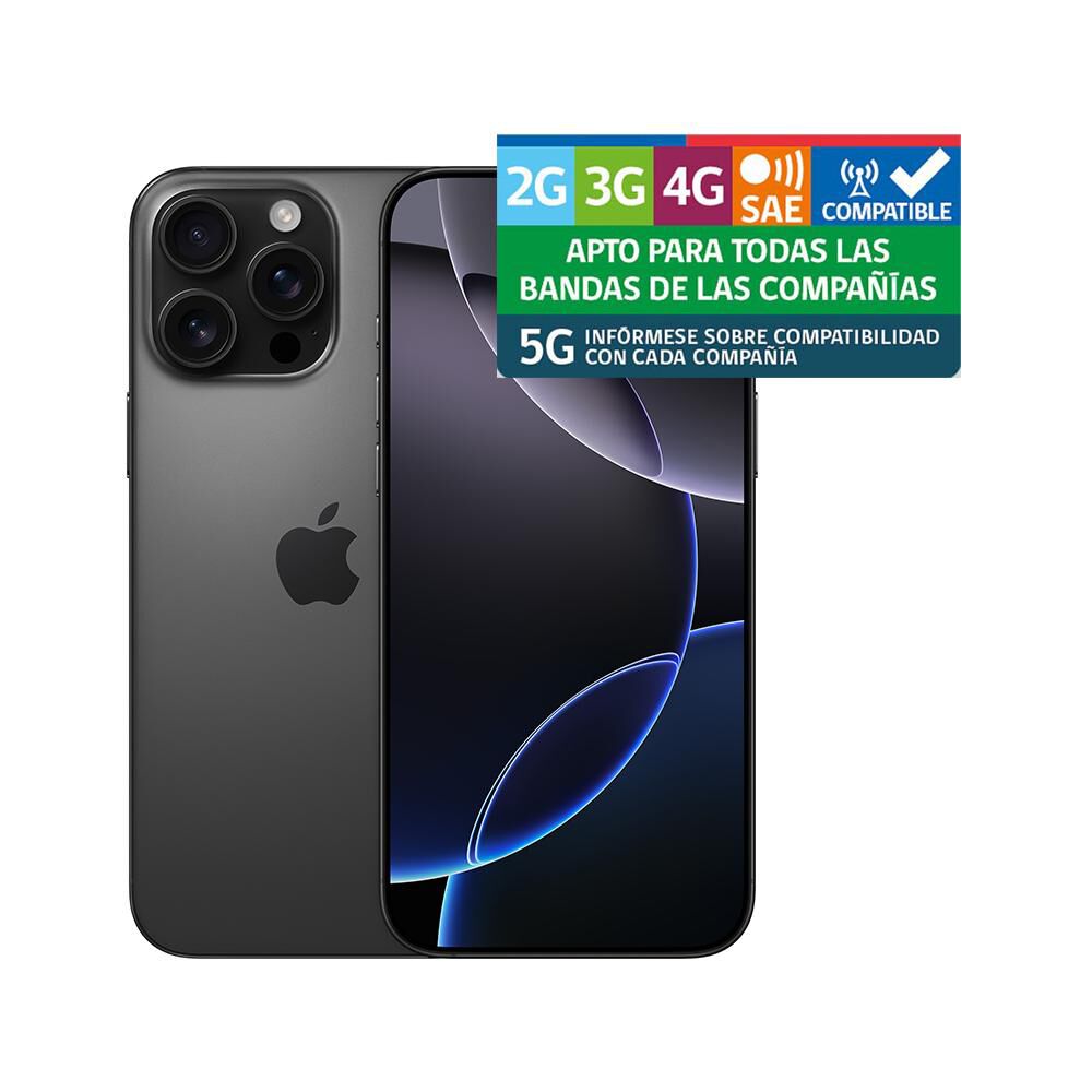 iPhone 16 Pro Max Apple / 5G / 256 GB / Negro Titanio / Liberado