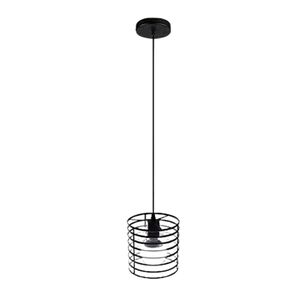 L&aacute;mpara Colgante Jaula Negra Dise&ntilde;o Moderno Industrial