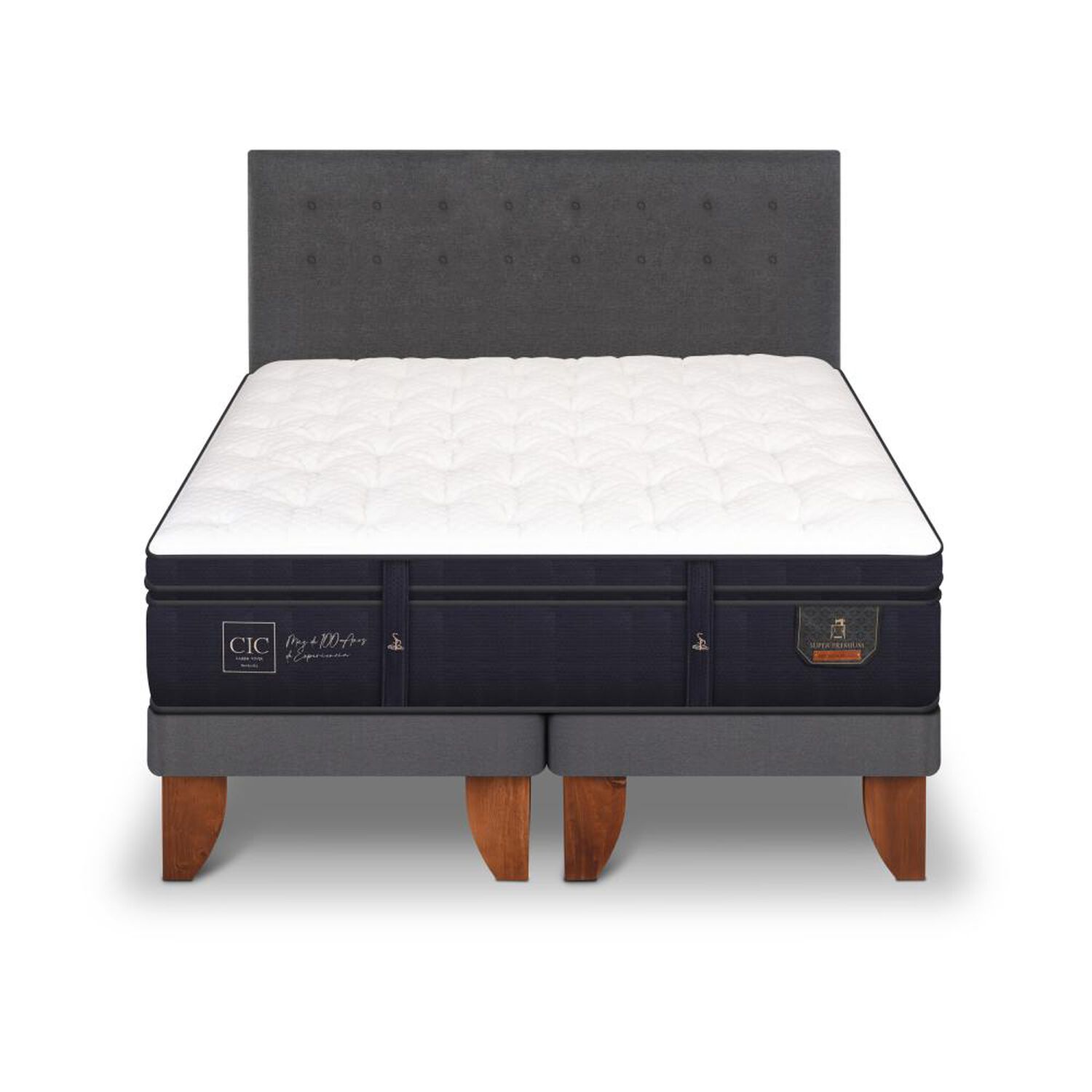 Cama Europea Cic Super Premium / King / Base Dividida + Respaldo image number 0.0