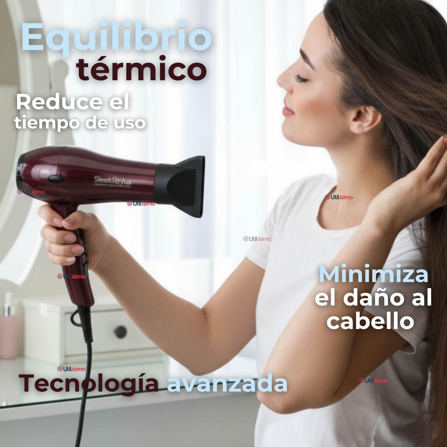 Secador De Pelo Alta Potencia Profesional 5000w Cabello Peluquer&iacute;a Rojo image number 3.0