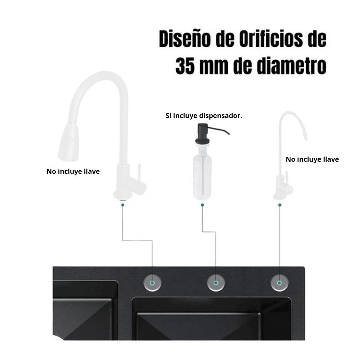 Lavaplatos Mate Acero Inoxidable 44x28 Encastre image number 4.0