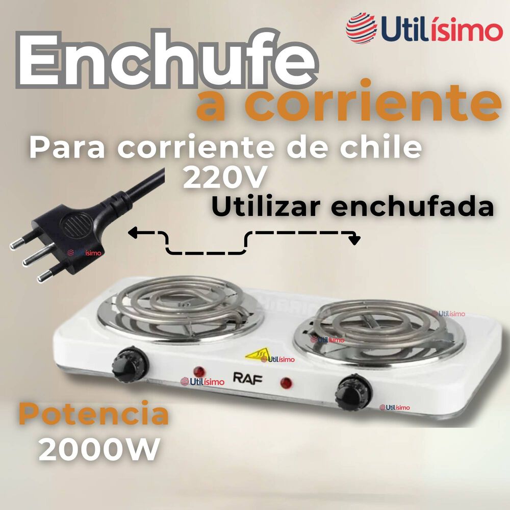 Cocina Eléctrica 2 Platos 2000w Cocinilla Portátil Blanco image number 7.0